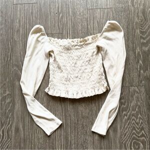 Lisa Says Gah Sophie Smocked Long sleeve in Ivory